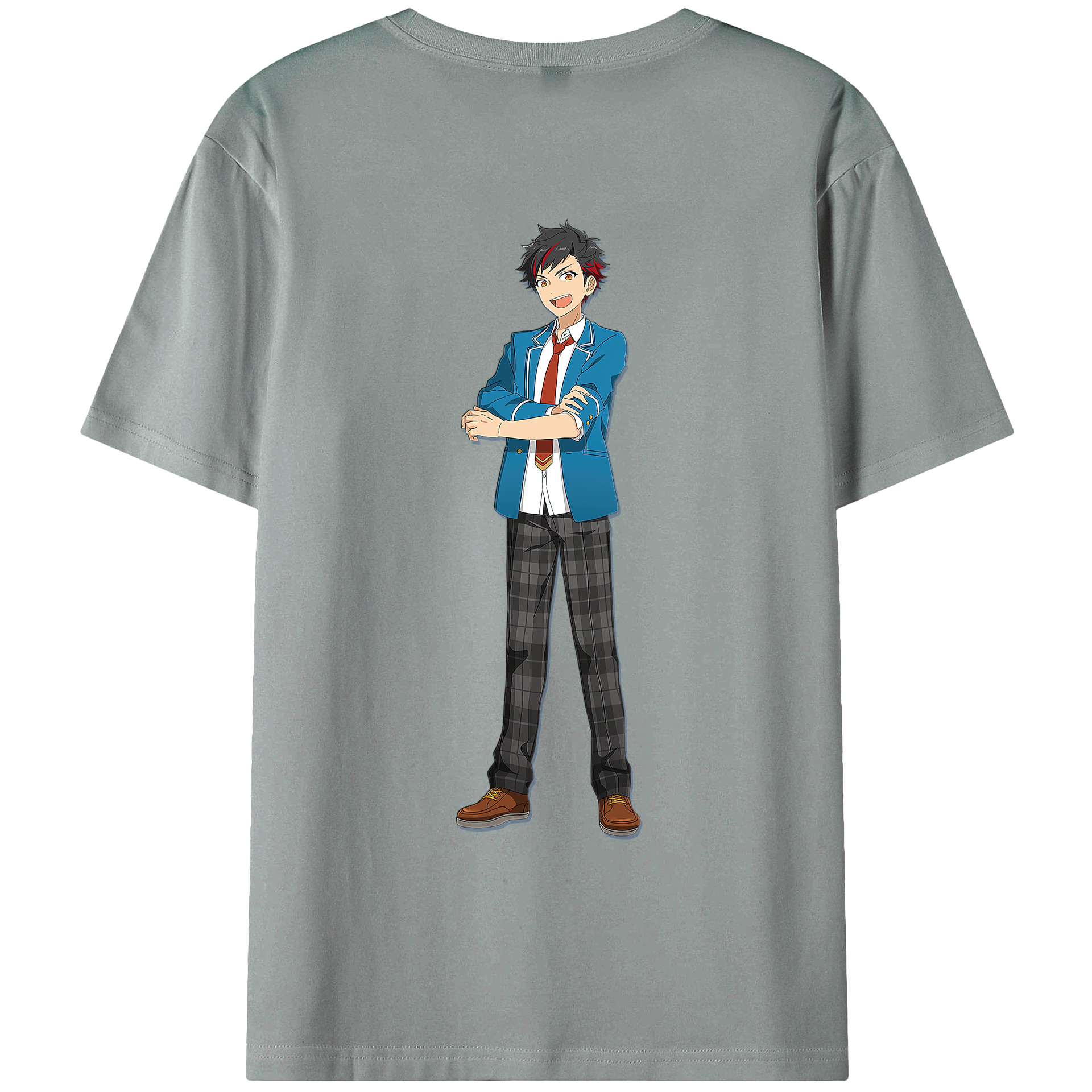 （画像用） あんさんぶるスターズ! Ensemble Stars 綿100％ メンズ半袖Tシャツ（バックプリント） 通気性